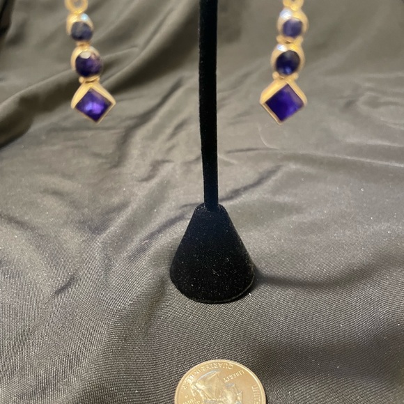 Silver Indian sapphire earrings - Picture 4 of 5